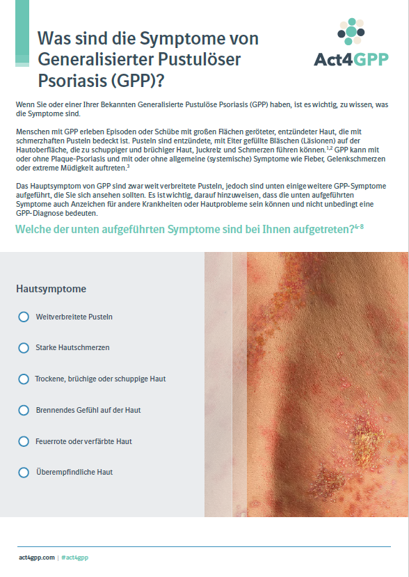 Was sind die Symptome von Generalisierter Pustulöser Psoriasis (GPP)?